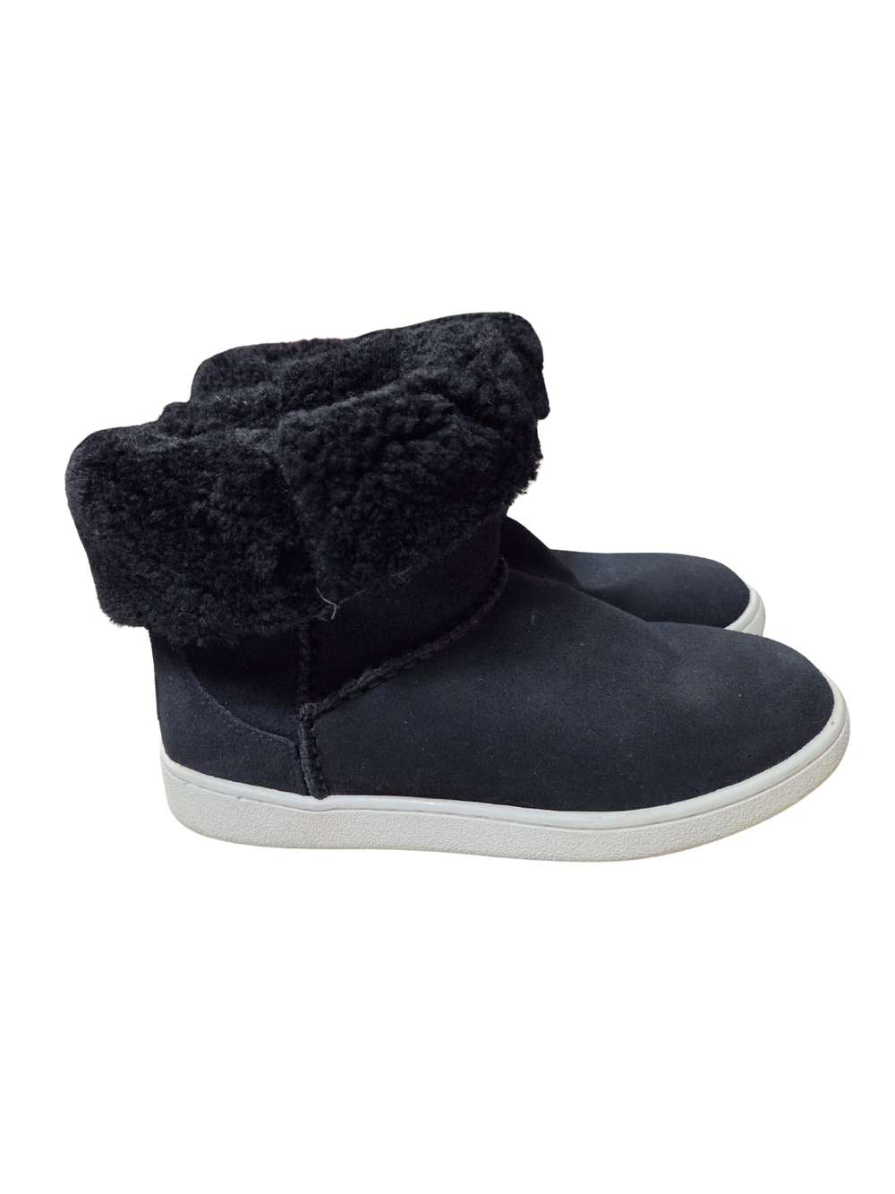 UGG Australia MIKA Black Suede Sheepskin Cuff 1125793 Short Boots Womens 7